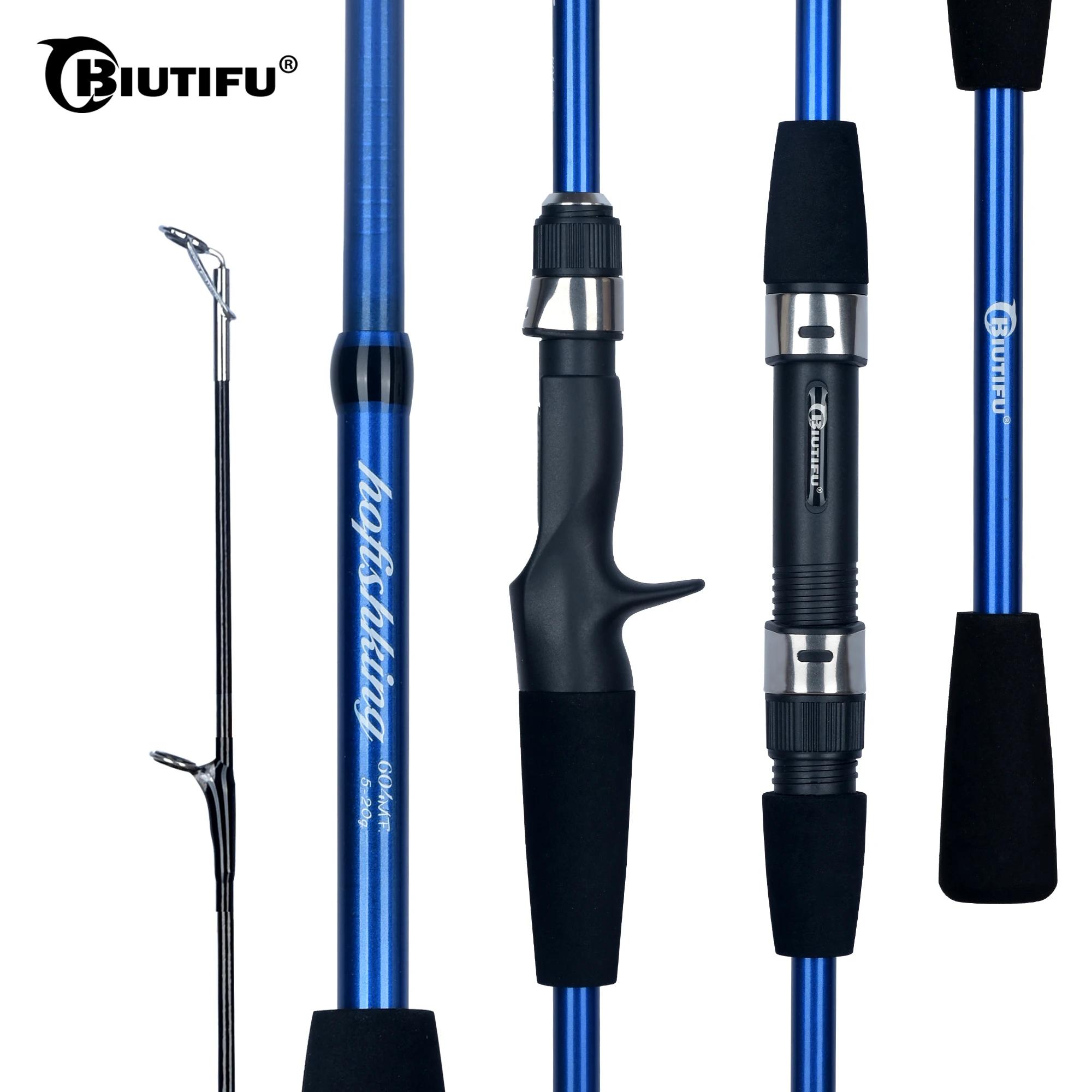 BIUTIFU Baitcasting filature Mini canne à pêche 4/5 Section 1.8/2.1mTravel carbone coulée poids 5-20