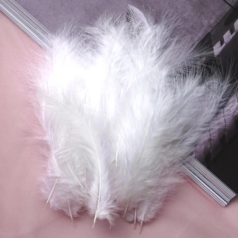 Plumes naturelles 4-6 pouces 10-15cm, 50 pièces, Plume blanche de dinde, robe de mariée moelleuse, a
