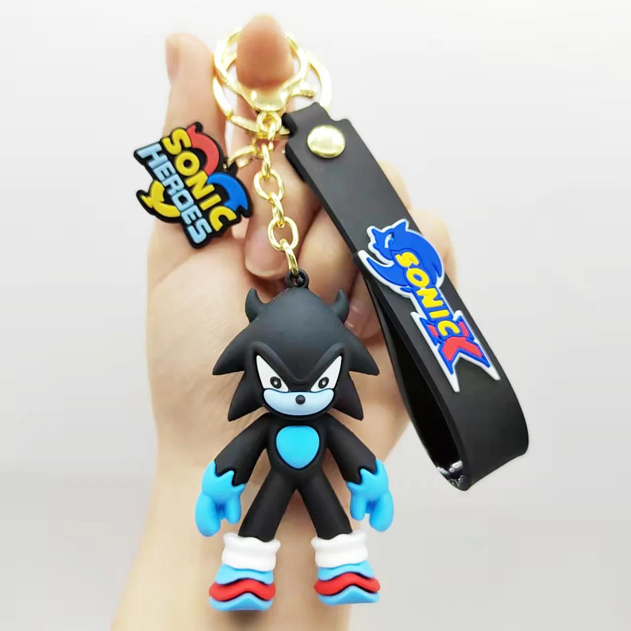 Porte-clés Sonic Shadow Knuckles pour enfants, figurines d'anime, porte-clés en PVC, sacs, accessoir