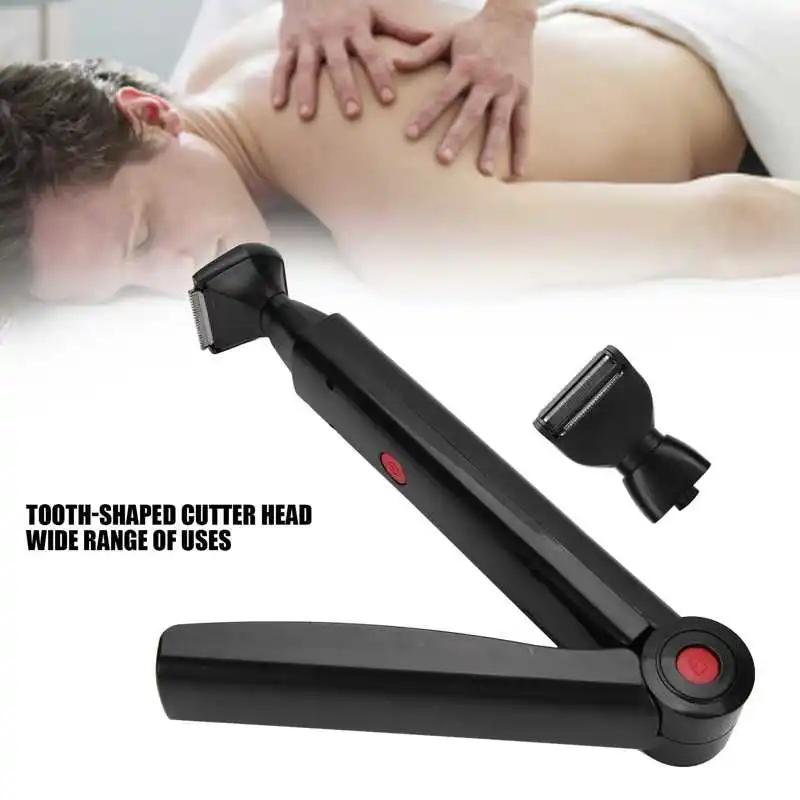Rasoir électrique 2 en 1 pour le visage, Rechargeable, poignée pliable, épilation du dos, toilettage