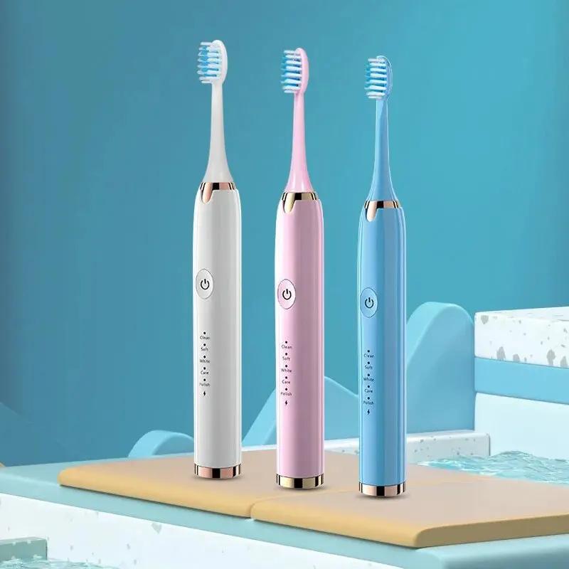 Tongwode brosse à dents électrique sonique USB Rechargeable étanche électronique Ultra sonique blanc