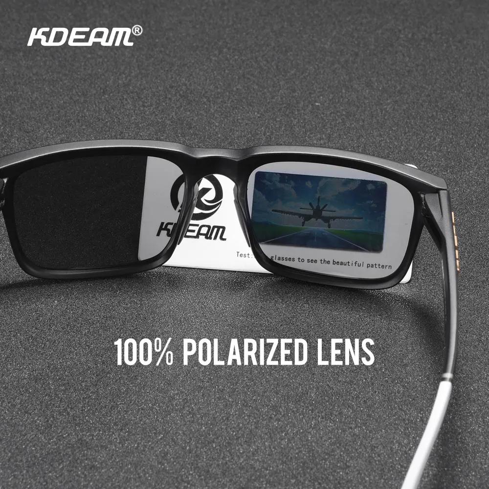 KDEAM hommes lunettes de soleil polarisées carré décontracté extérieur lunettes de soleil femmes uni