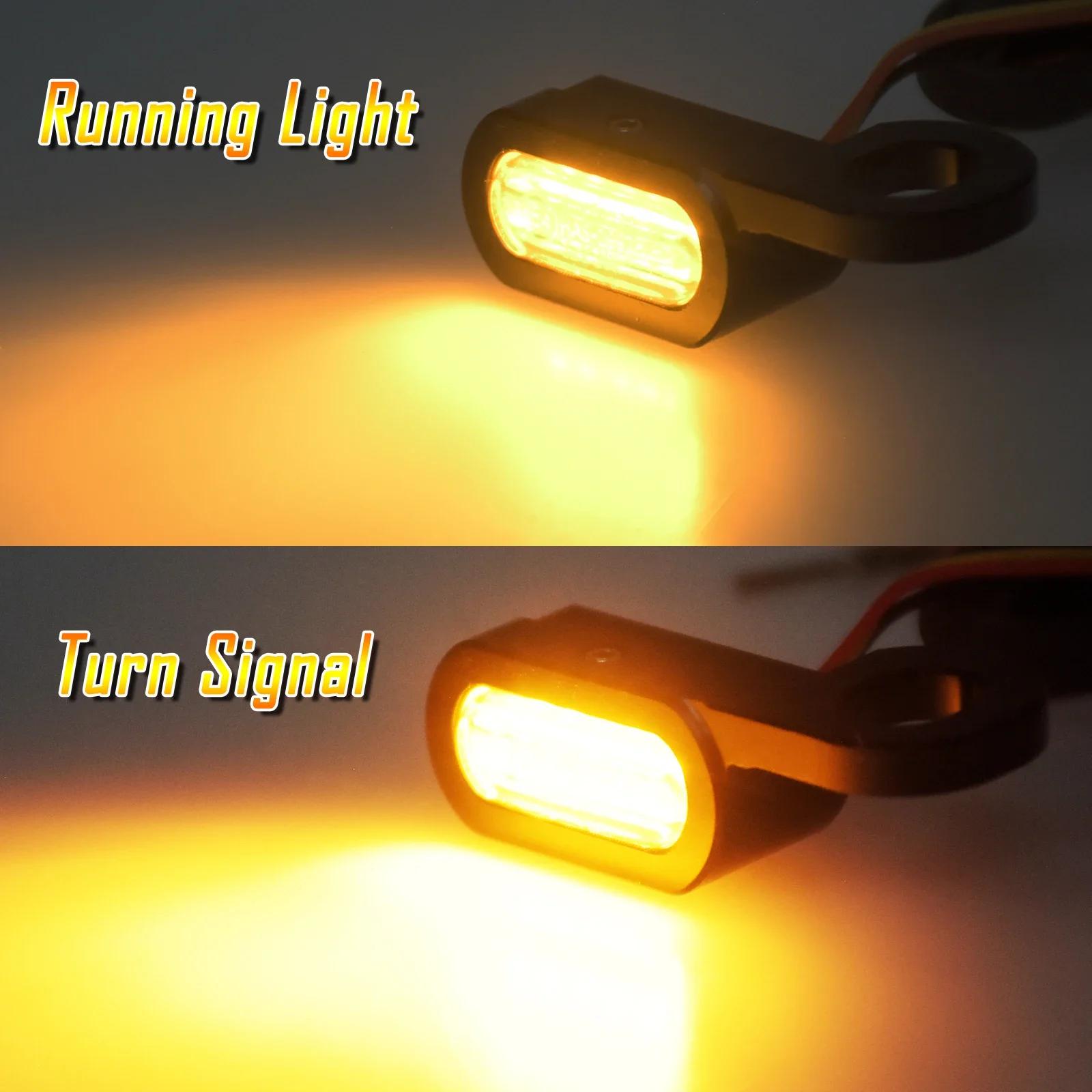 Mini clignotant LED pour motos, avec marque E, couvercle de lentille de fumée, indicateur de poignée