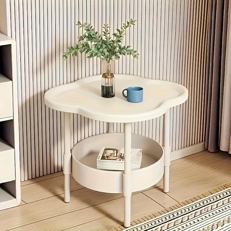 [Mable d'appoint élégante] Table d'appoint ronde moderne et élégante avec étagère de rangement |   p