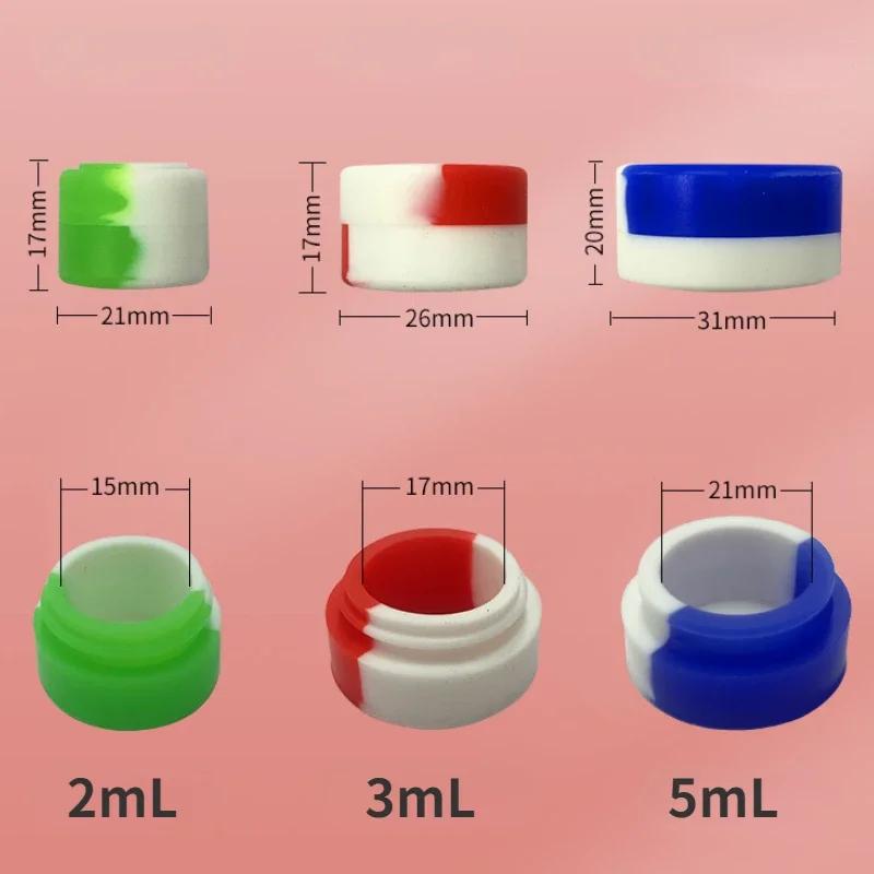 Conteneur en Silicone 2ML 3ML 5ML, boîte de rangement, mélange de couleurs, conteneurs concentrés an