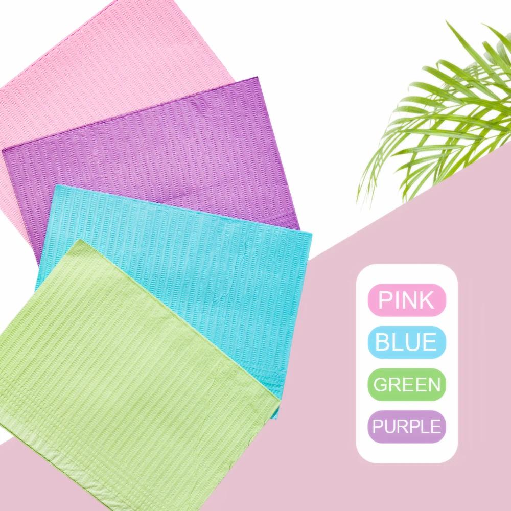 Serviettes de Table jetables pour ongles, 20 pièces, tapis, bavoirs dentaires violets, bavoirs de de
