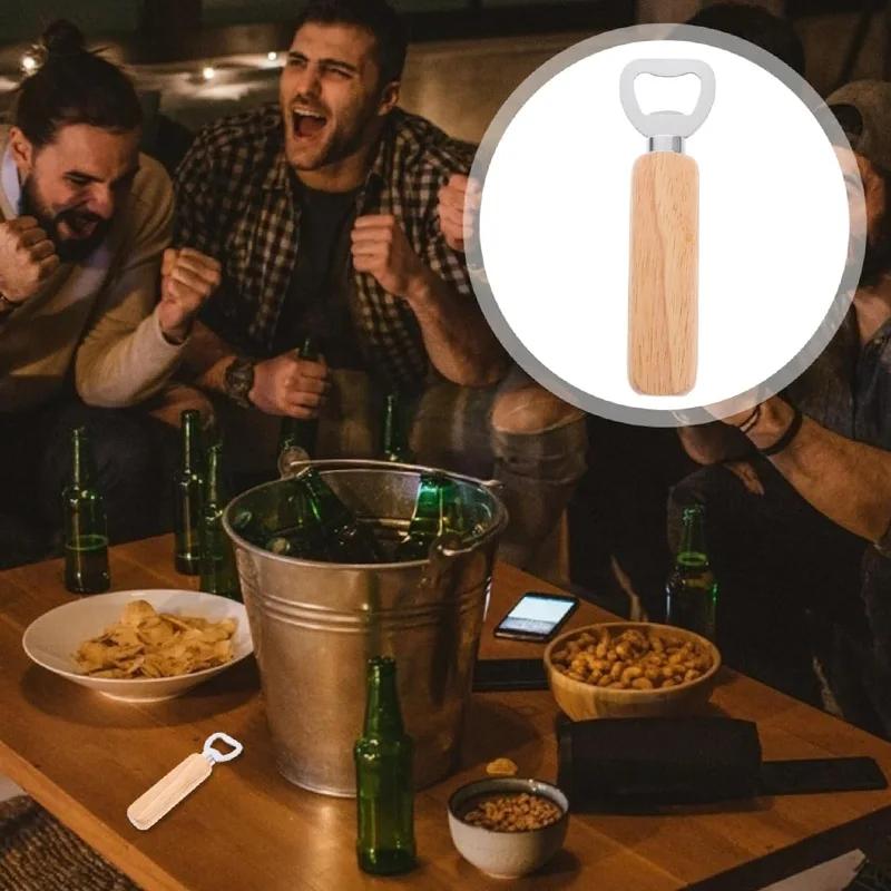 1-40 pièces ouvre-bouteille de bière à manche en bois ouvre-bouteille de bière en bois ouvre-bouteil