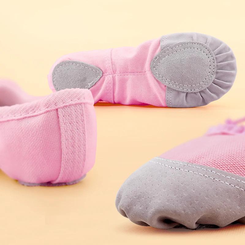 Chaussures de Ballet à cordon de serrage pour filles, chaussures plates de danse à semelles souples 