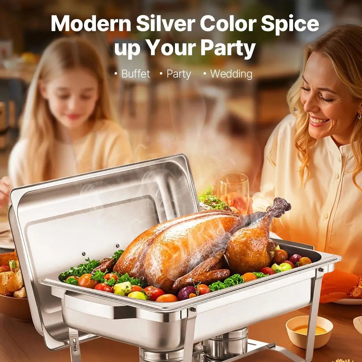 SucceBuy – réchaud rectangulaire 8QT, 2/4/6 paquets avec poêles pleine taille, Buffet, chauffage de 