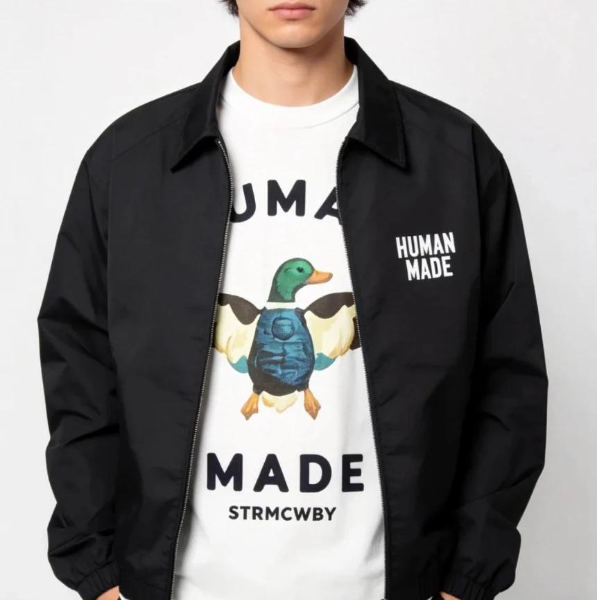 HUMAN MADE Flyduck T-shirt en coton imprimé résistant pour hommes et femmes, style japonais, col ron