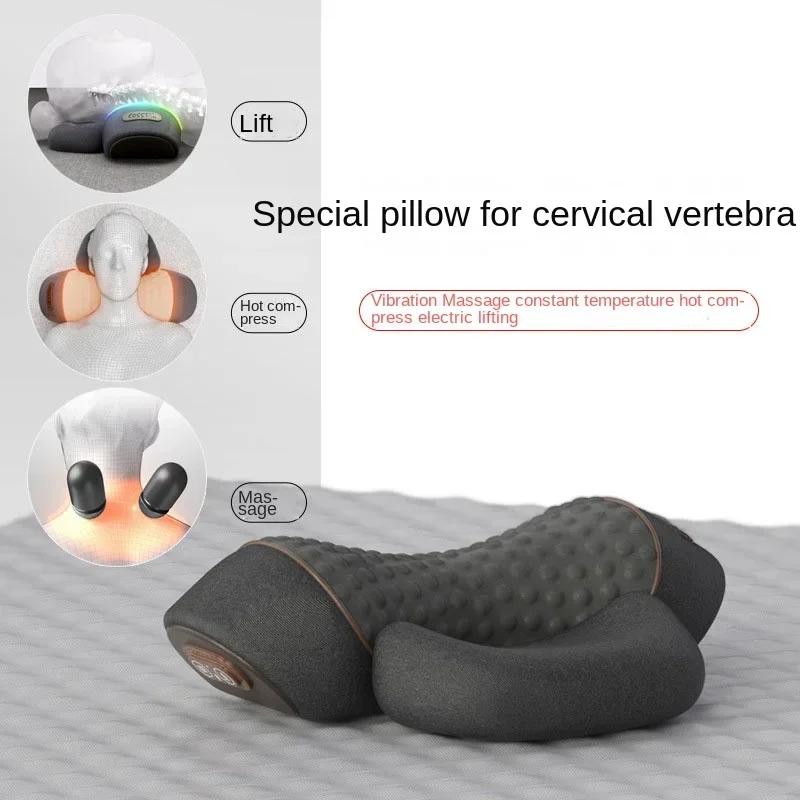 Masseur électrique de cou, oreiller Cervical, compresse chaude, extensible, chauffage, Vibration, or