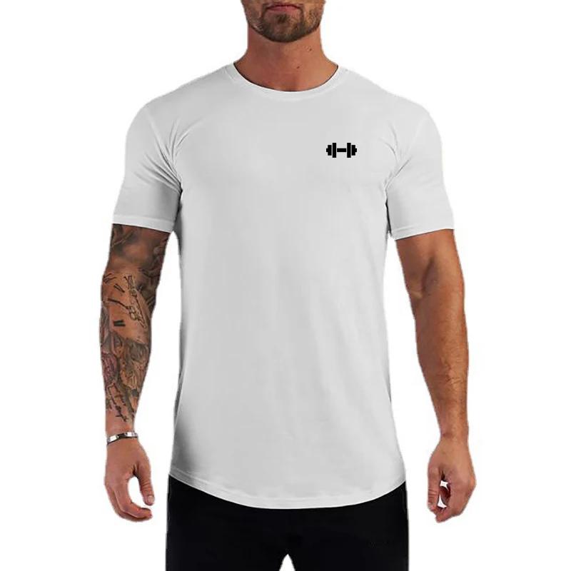 T-shirts de course d'été en coton respirant, vêtements de sport à manches courtes pour hommes, T-shi