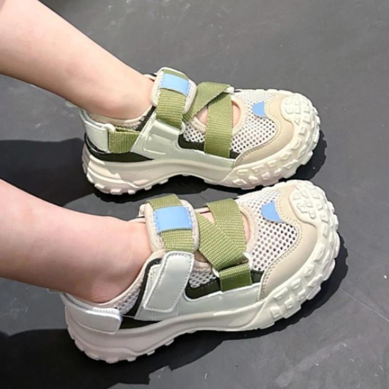 Sandales de sport d'été pour filles, chaussures en maille à semelles souples, légères, antidérapante