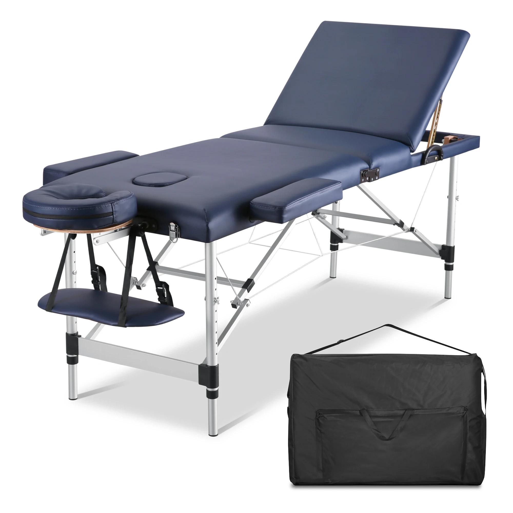 Table de Énergie Portable, Lit de Tatouage, Spa, Esthétique, Réglable, Professionnel, 3 Pieds en Alu