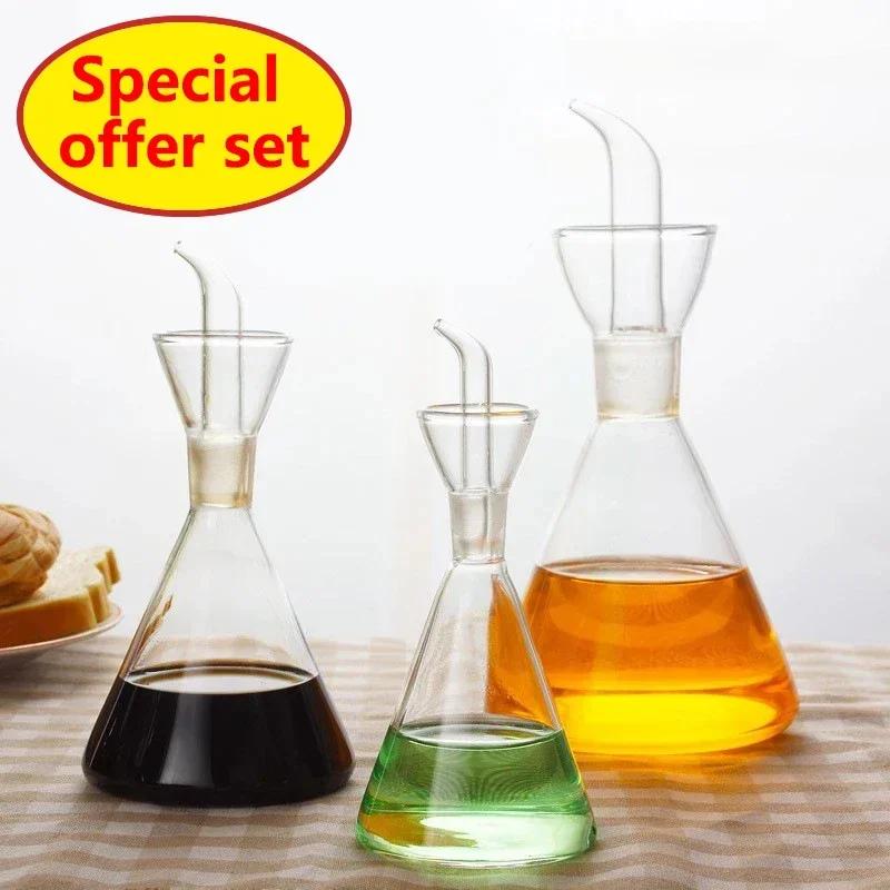 Pot d'huile domestique en verre à haute teneur en borosilicate, pots d'huile de vinaigre étanches, b