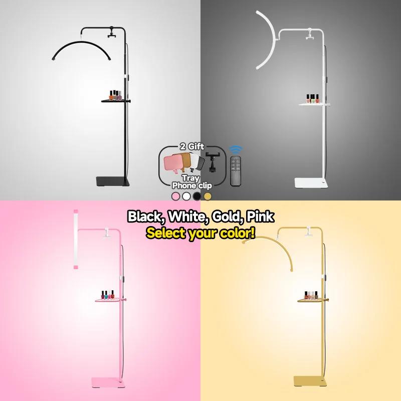 Extensions de Cils LED avec Logo Gratuit, 23 Pouces, 45W, Télécommande, Design Demi-Lune, Lampe de L