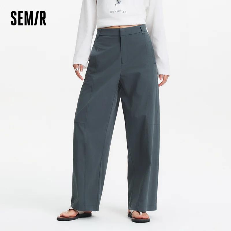 Pantalon Femme Semir Tissé 2026 Coupe Ample Jambe Large Fluide et Confortable Style Urbain Décontrac