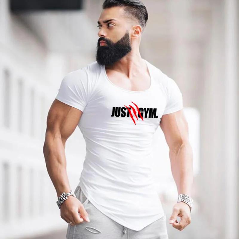 Économie de sport en coton respirant pour hommes, chemises à manches courtes, coupe couvertes, muscu