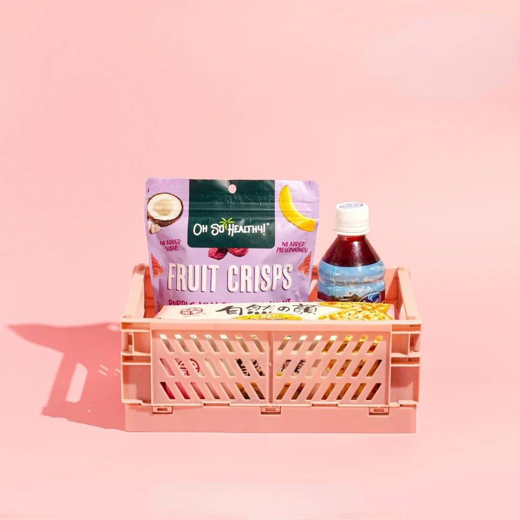 Caisse de rangement pliable en plastique, panier pliable, empilable, mignon, maquillage, bijoux, jou