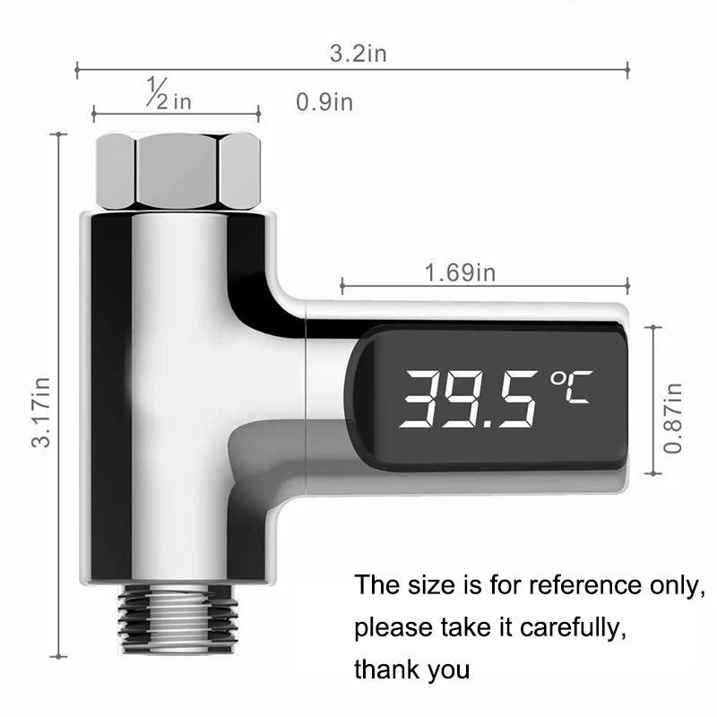 Thermomètre de douche d'eau domestique à affichage LED 5-85 ℃   Thermomètre à eau auto-alimenté à dé