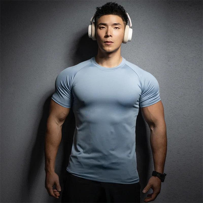 T-shirt sport homme 2026 - gym course entraînement - élastique séchage rapide - manches courtes