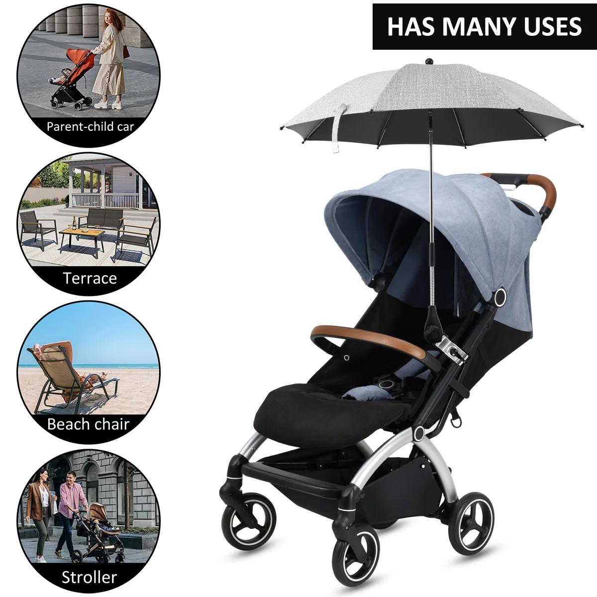 Parapluie universel pour poussette de bébé, protection contre les UV, le soleil et la pluie, parasol