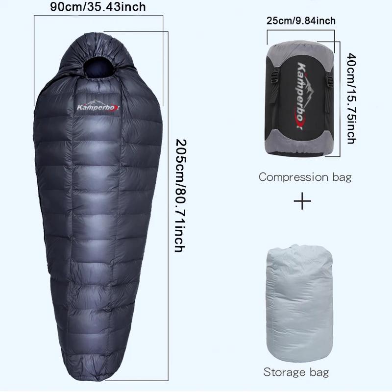 Kamperbox Sac de couchage en duvet d'oie Sac de couchage d'hiver Sac de couchage d'hiver en duvet d'