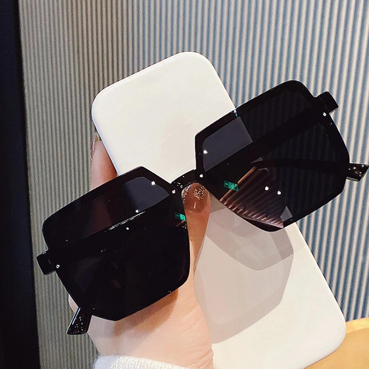 Lunettes de soleil Vintage à grande monture pour femmes et hommes, carrées de marque, rétro, lunette