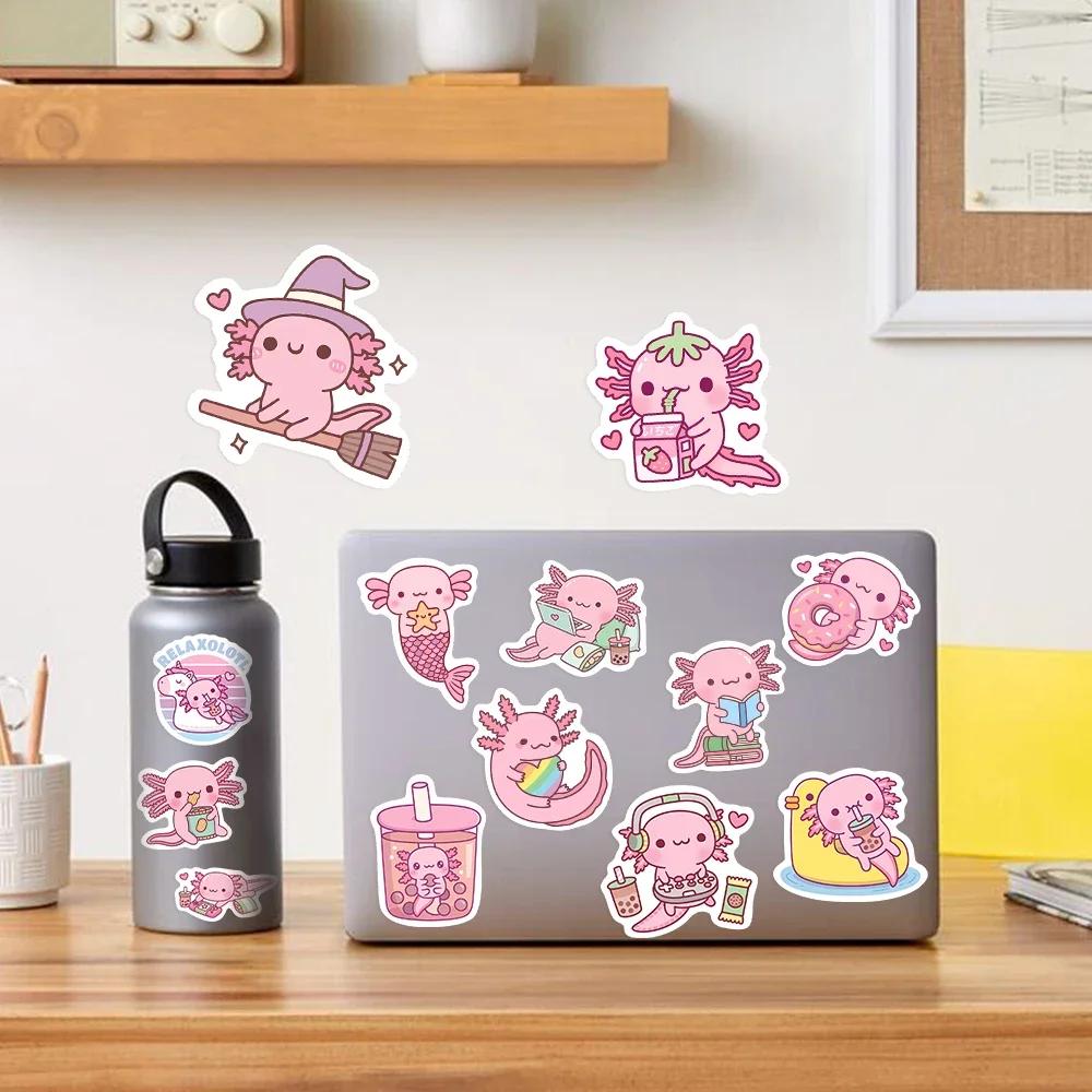 Kawaii dessin animé Axolotl autocollants mignon Animal enfants bricolage jouet cadeau Graffiti décal