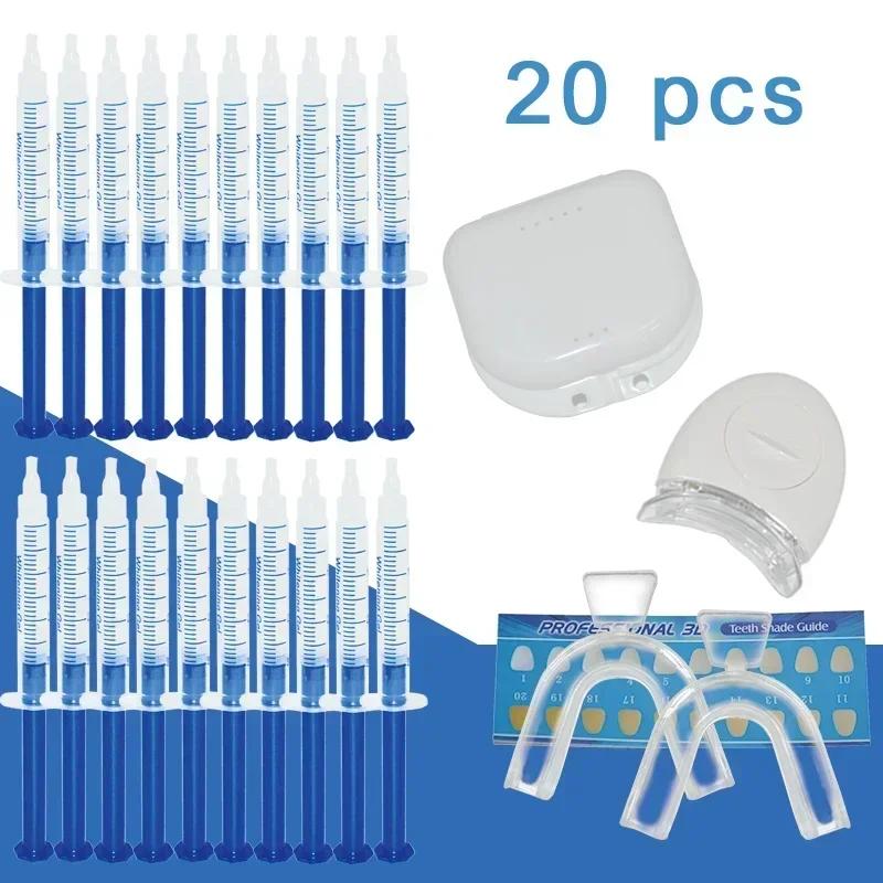 Kit de Blanchiment des Dents à Usage Domestique avec Lumière LED, Soins d'Hygiène Buccale, Brosse à 