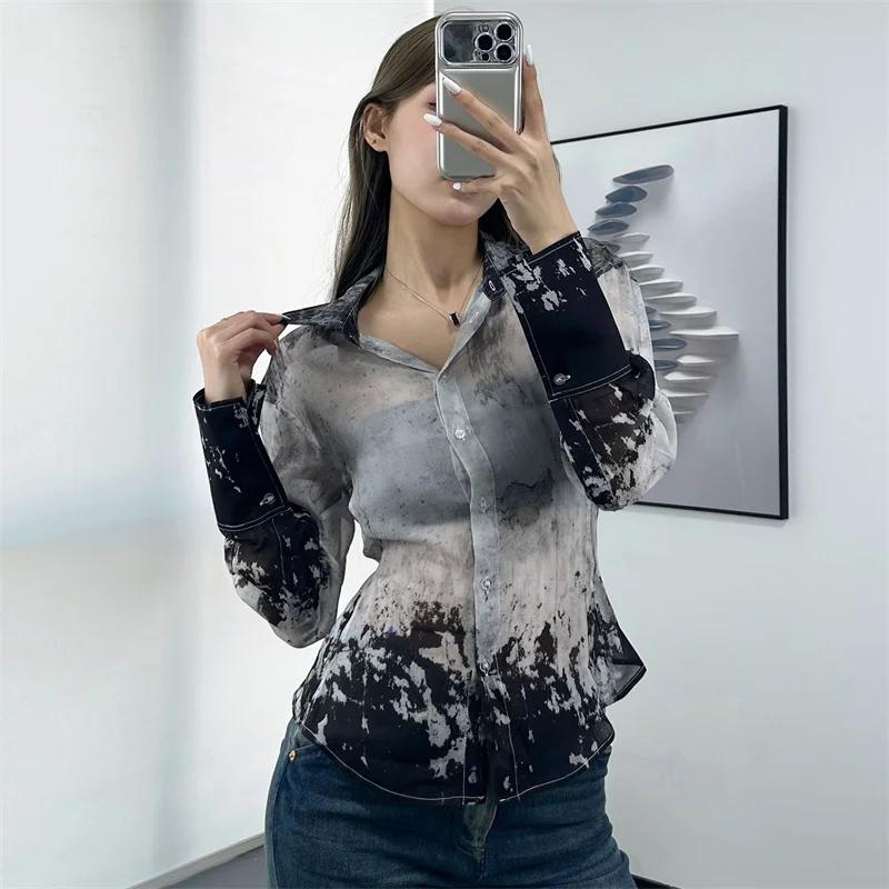 Chemisier femme été 2026, nouvelle collection, coupe ajustée, simple boutonnage, manches longues, im
