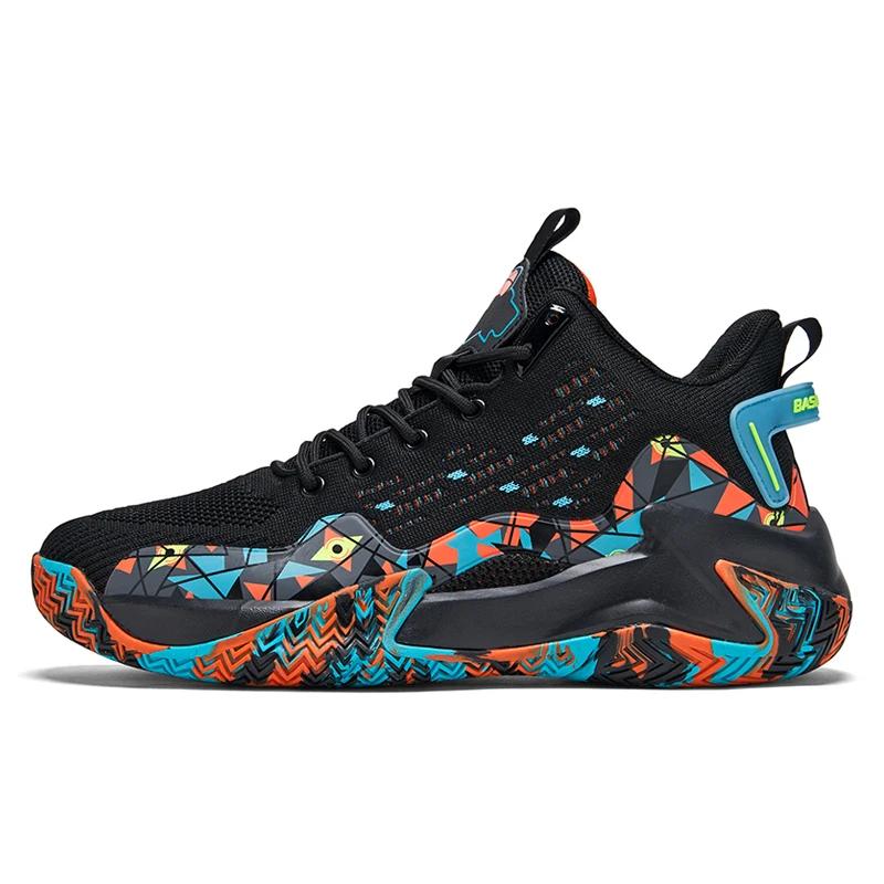 Chaussures de basket-ball montantes pour hommes, baskets en maille respirante, confortables, grande 