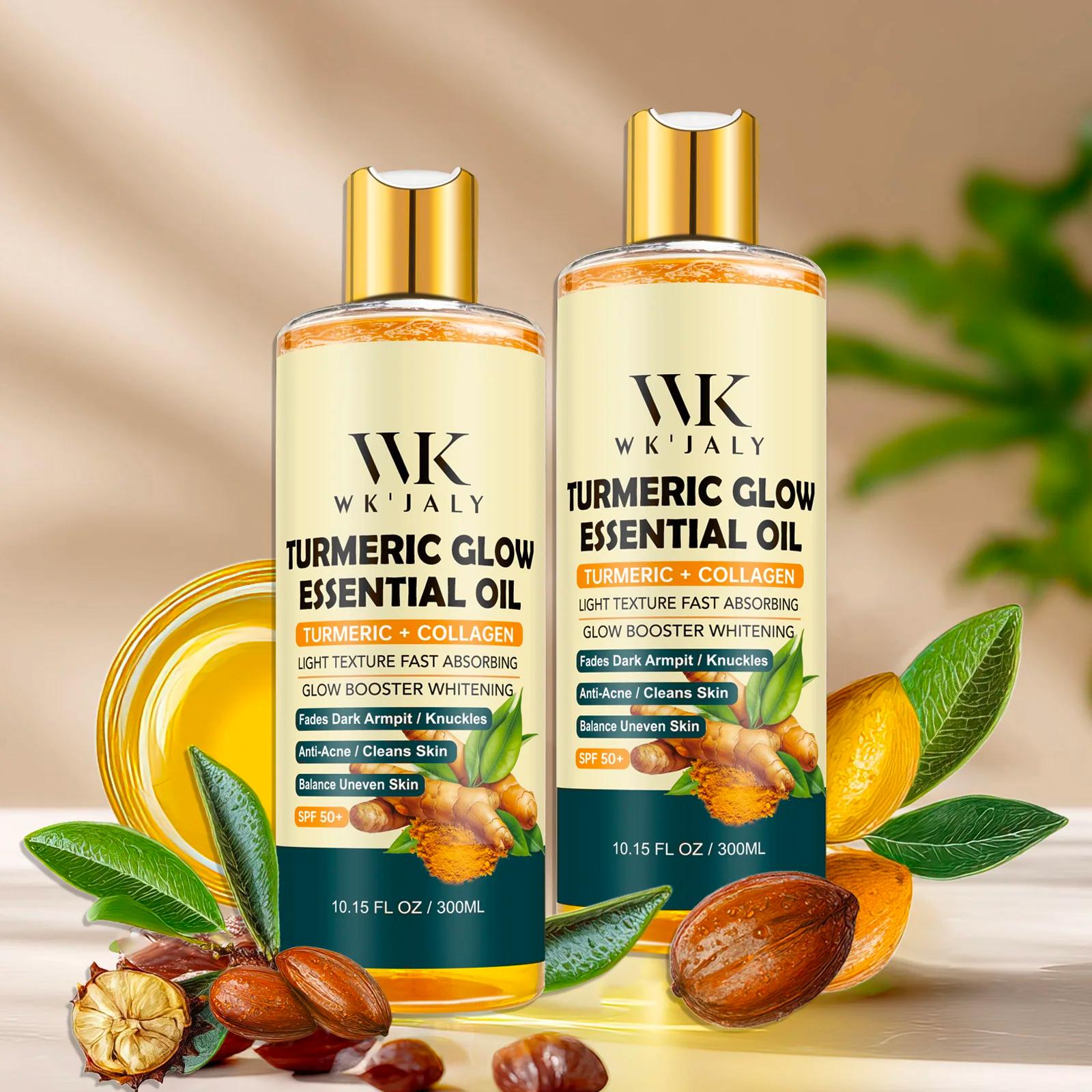 WK JALY Huile essentielle pour le corps au lueur de curcuma, hydratante, blanchissante, estompe les 