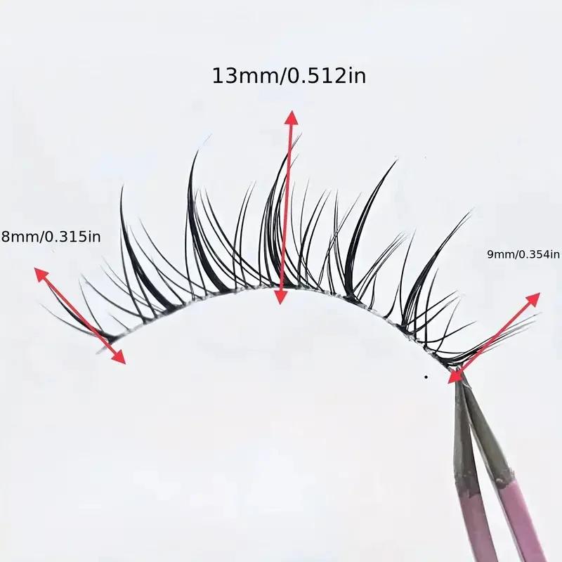 5 paires d'extensions de cils ondulées à tige transparente - réutilisables, faciles à appliquer, d'a