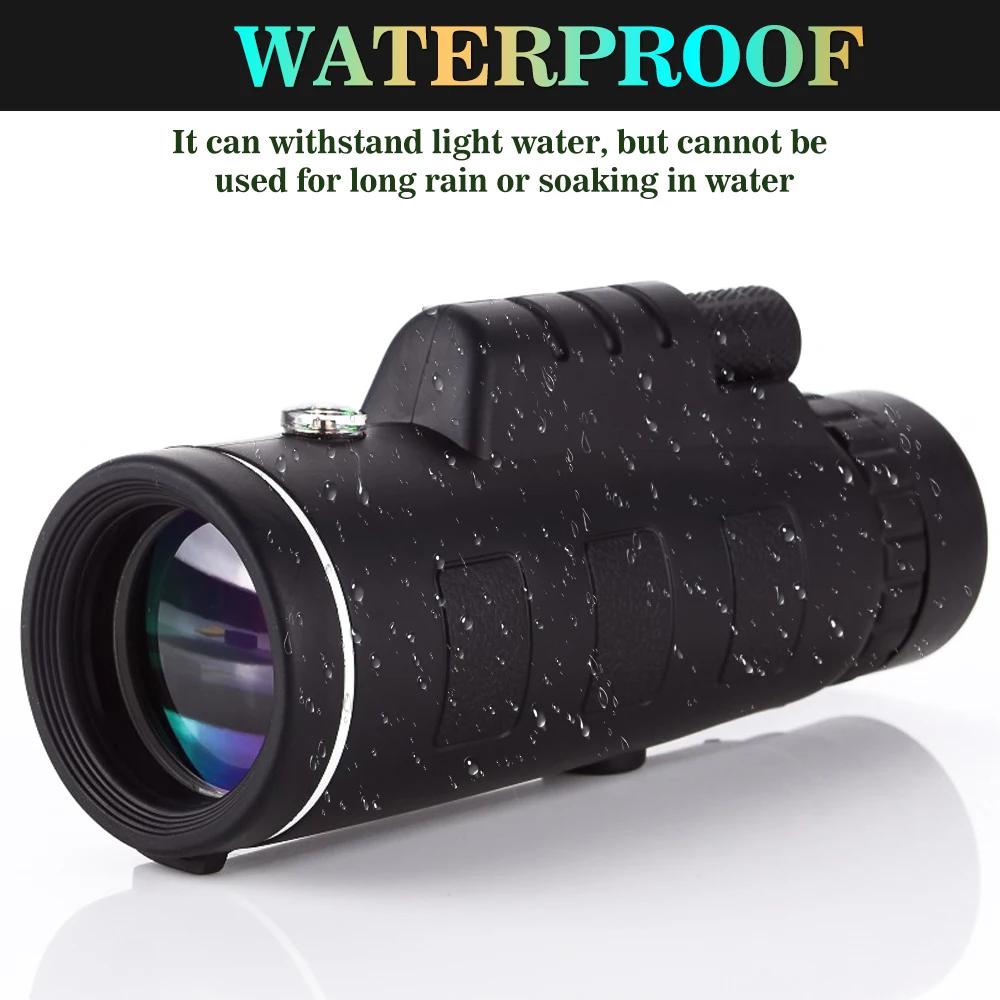 Télescope monoculaire 80x100 HD, n'aime injuste, pour l'extérieur, portable, longue portée, étanche,