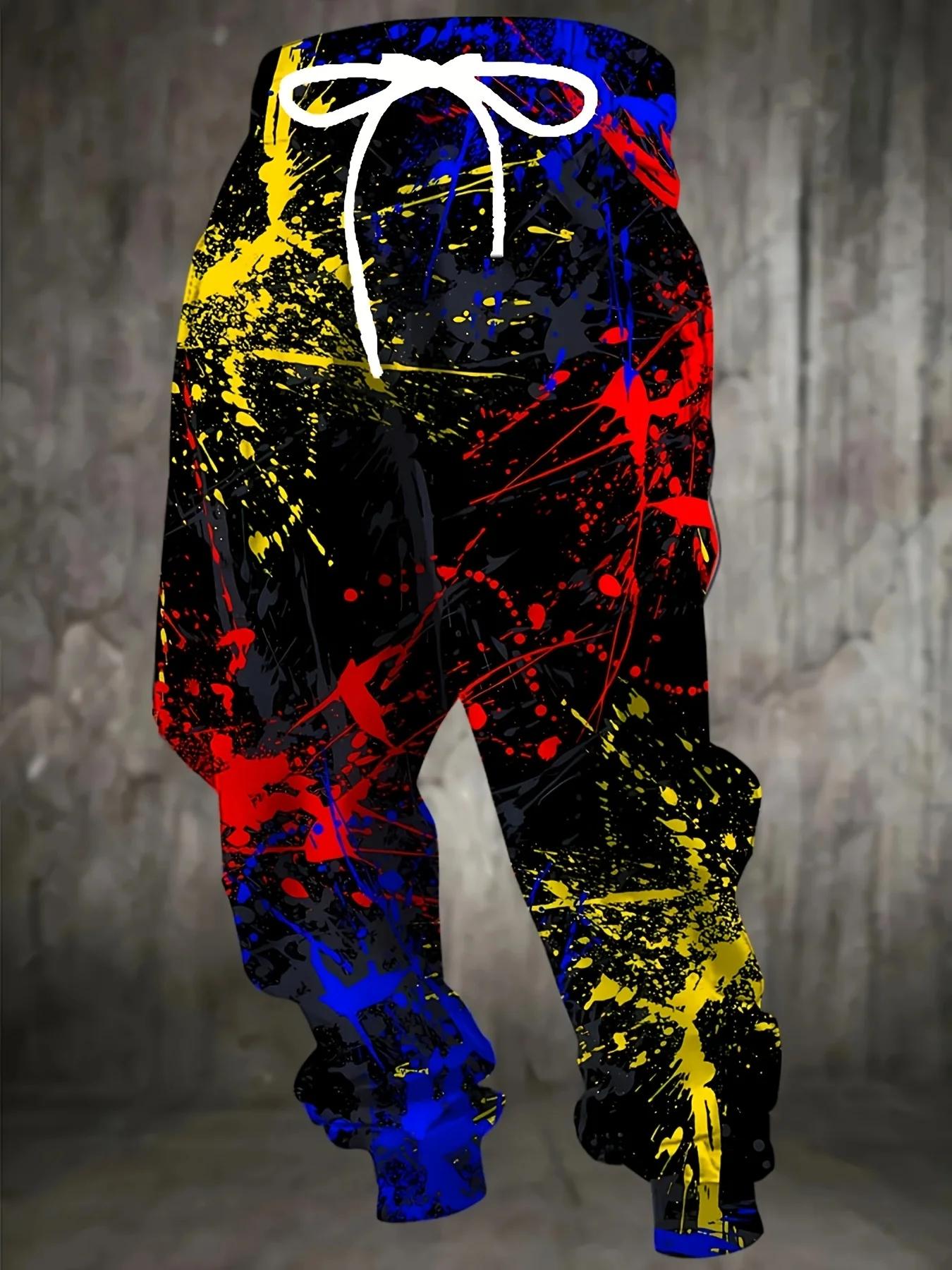 Mode hommes 2025 pantalons de survêtement Graffiti imprimé Joggers pantalon ajusté pantalon de salon