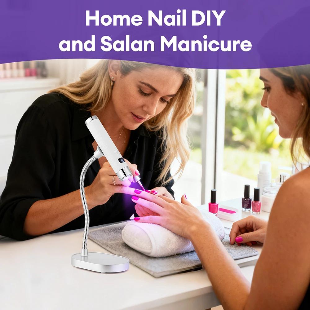 Sèche-ongles Portable UV, lampe à ongles en Gel Rechargeable avec tuyau Flexible, lumière de thérapi
