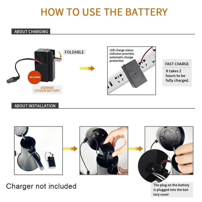 Haut-parleur mégaphone Portable, puissance 35 watts, Bullhorn PA avec Microphone portatif détachable