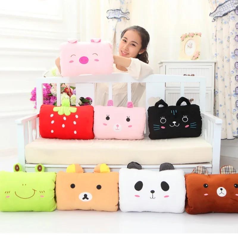 Oreiller chauffant créatif pour les mains, coussin de sieste, jouets en peluche, essentiels de voyag