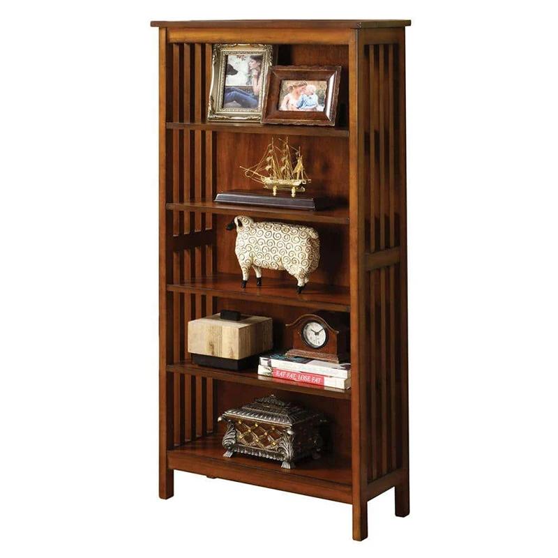 Étagère de XXL finition chêne antique, rangement en bois massif, nettoyage, 5 étagères, armoire ouve