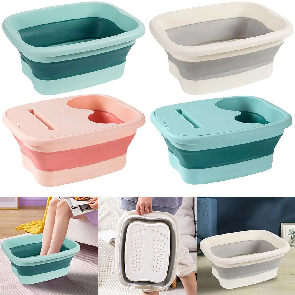 Bain de pieds portable pour massage, facile à prendre, baignoire de trempage des pieds, bassin plian