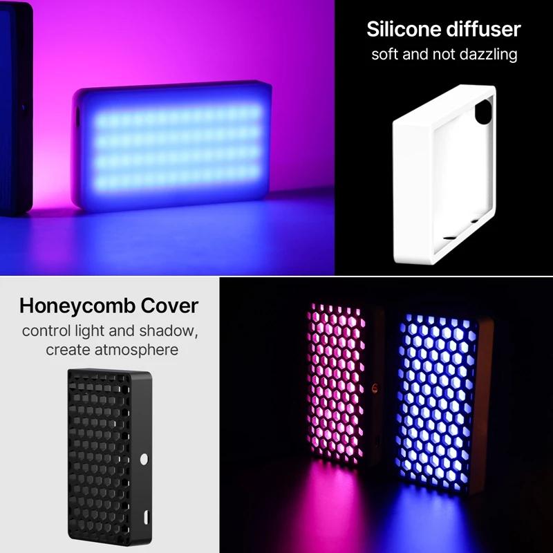 Ulanzi LT002 7 pouces poche LED lumière vidéo RGB panneau lumineux CRI 95 + 2500-9000K avec nid d'ab