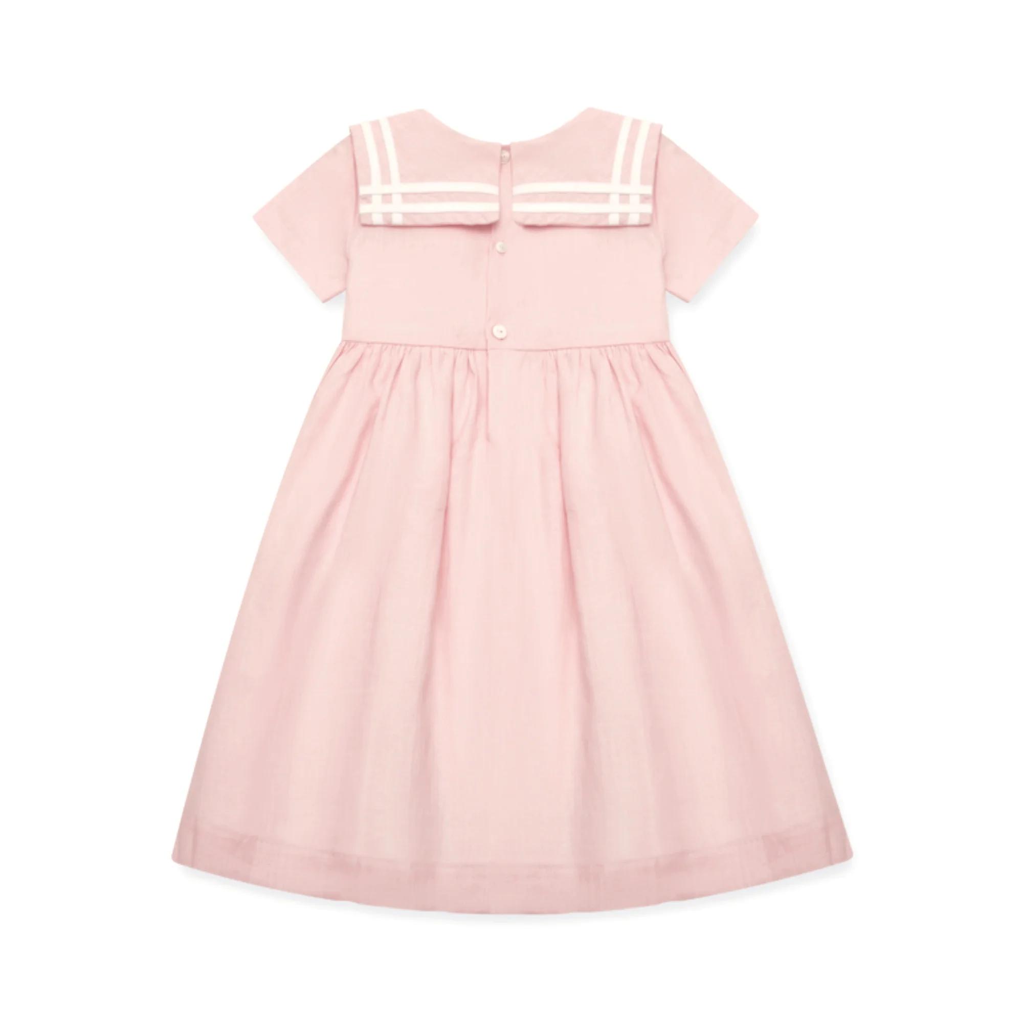 Robe en lin pour enfants, motif nid d'abeille, smocks faits main, manches courtes, vêtements pour fi