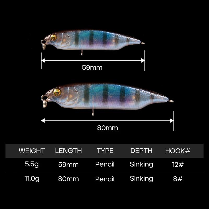 LETOYO 59mm 80mm coulant truite leurre bâton crayon leurre Stickbait eau douce appât artificiel trui