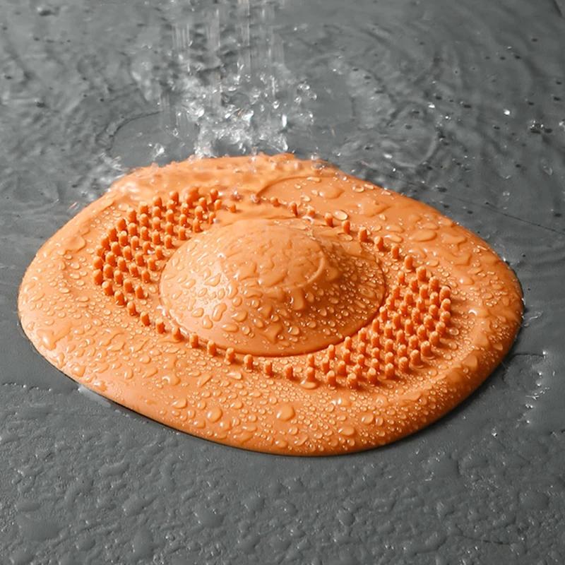 Bouchon attrape-cheveux en Silicone pour salle de bain, couvercle de vidange de sol de douche, filtr