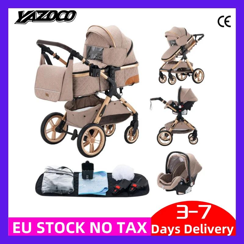 Système de poussette 3 en 1 pour bébé, poussette légère pour nouveau-nés, pliable compacte, poussett