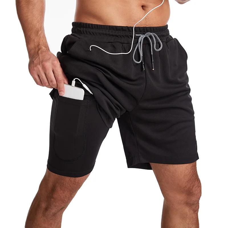 GITF – short de Fitness 2 en 1 pour hommes, 7 pouces, séchage rapide, entraînement, course lente, Fi
