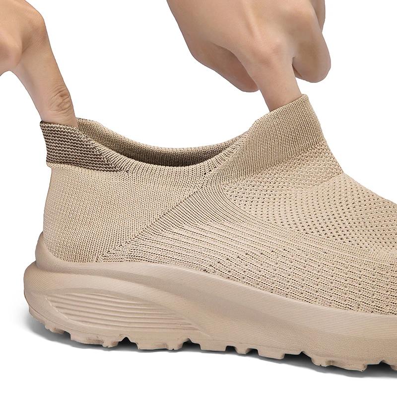 Chaussures de marche homme antidérapantes respirantes - Baskets sport été mode large pied