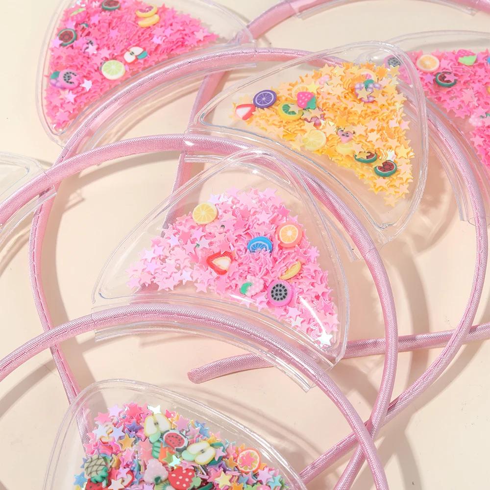 5 pièces chat oreille bandeau mignon étoile brillant paillettes bandeaux doux PVC oreille princesse 