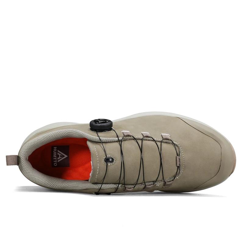 Chaussures de randonnée respirantes HUMTTO pour homme - Cuir durable pour trekking, camping et sécurité hiver 2024